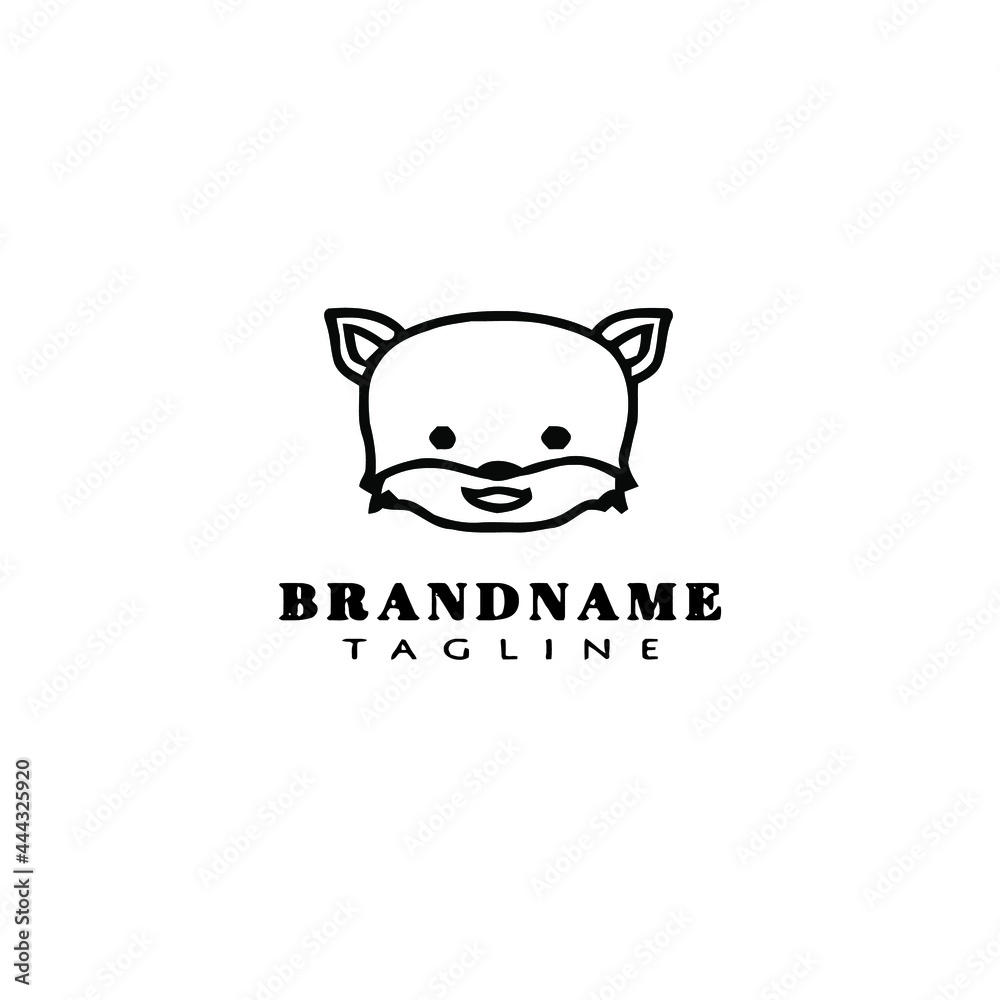cute animal fox logo icon vector illustration