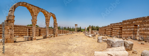 Ancient ruins in the city of Anjar, Lebanon. photo