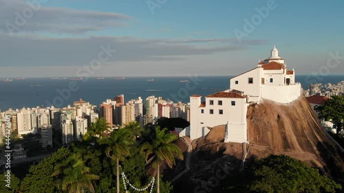 Convento da Penha no por do sol na Grande Vitória na cidade de Vila Velha. photo