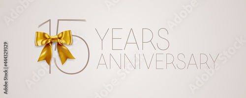 15 years anniversary vector icon, symbol, logo. Graphic background or card