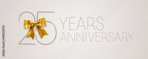 25 years anniversary vector icon, symbol, logo. Graphic background or card