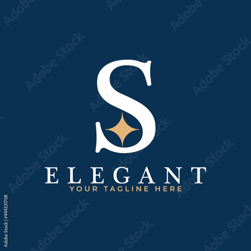 Initial Letter S Star Logo Design. S Letter with Star Icon Combination. Usable for Business and Branding Logos.