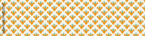 Summer tropical geometric seamless border pattern. Bright retro geo banner edge. Fun gender neutral gift wrap masking taper decor washi ribbon trim in vector.