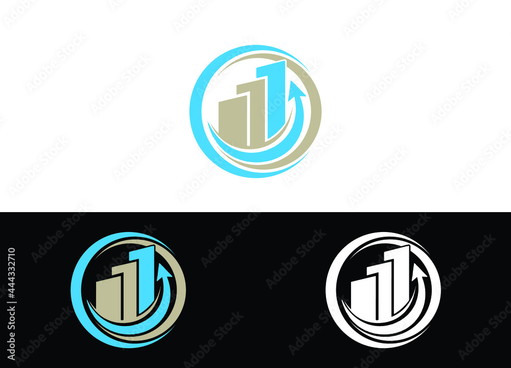Financial & Accounting Logo or Icon Design Vector Image Template