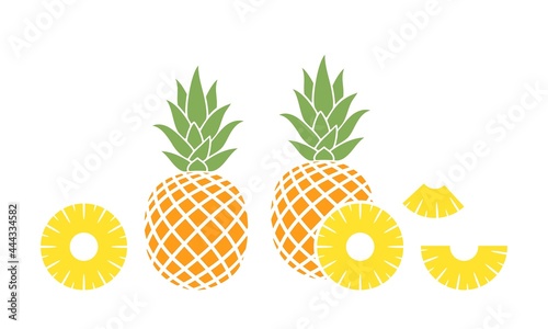 Pineapple logo. Isolated pineapple on white background