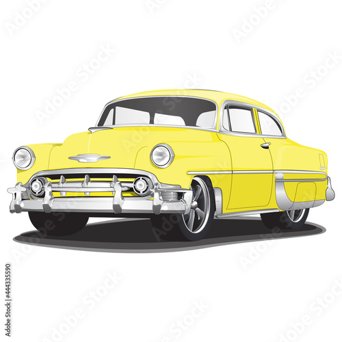 Fototapeta Naklejka Na Ścianę i Meble -  1950/s Vintage Classic Car Illustration