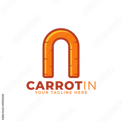 Initial Letter N Carrot Logo Design Vector. Designed for Web Site Design, Logo, App, UI