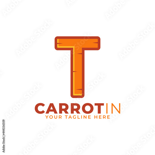 Initial Letter T Carrot Logo Design Vector. Designed for Web Site Design, Logo, App, UI