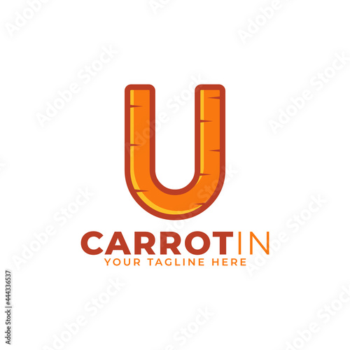 Initial Letter U Carrot Logo Design Vector. Designed for Web Site Design, Logo, App, UI