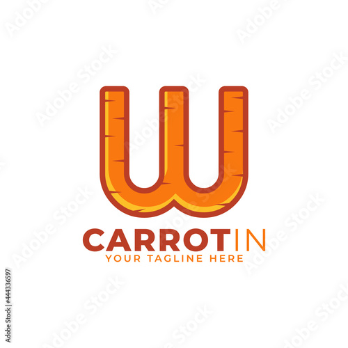 Initial Letter W Carrot Logo Design Vector. Designed for Web Site Design, Logo, App, UI