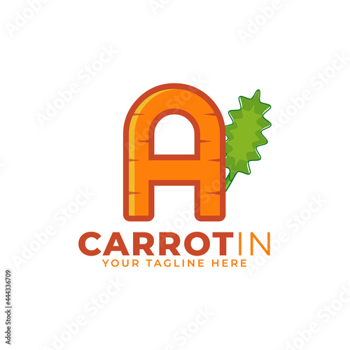 Initial Letter A Carrot Logo Design Vector. Designed for Web Site Design, Logo, App, UI