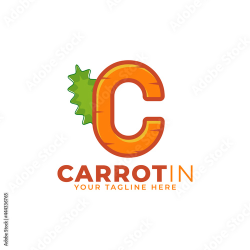 Initial Letter C Carrot Logo Design Vector. Designed for Web Site Design, Logo, App, UI
