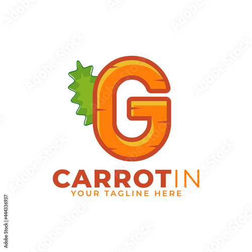 Initial Letter G Carrot Logo Design Vector. Designed for Web Site Design, Logo, App, UI