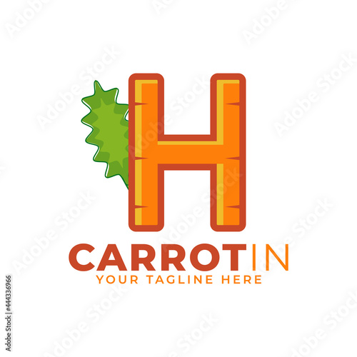 Initial Letter H Carrot Logo Design Vector. Designed for Web Site Design, Logo, App, UI