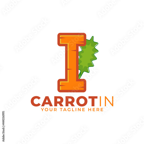 Initial Letter I Carrot Logo Design Vector. Designed for Web Site Design, Logo, App, UI
