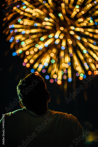 Man Enjoying Fireworks Show