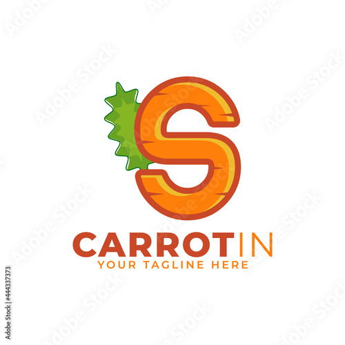 Initial Letter S Carrot Logo Design Vector. Designed for Web Site Design, Logo, App, UI