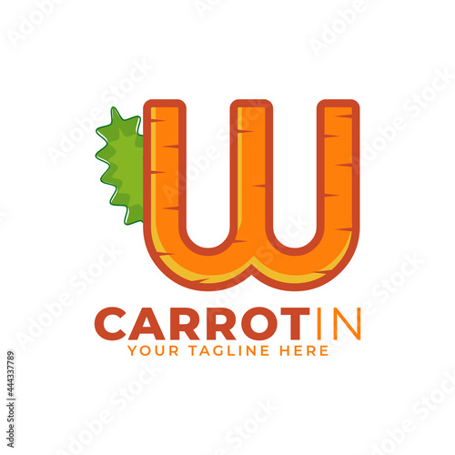 Initial Letter W Carrot Logo Design Vector. Designed for Web Site Design, Logo, App, UI