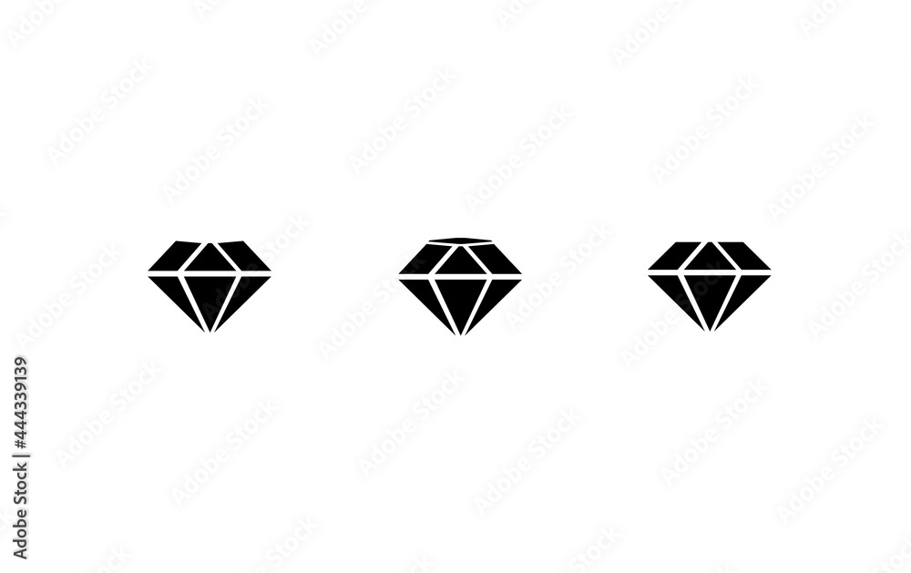 Set diamond logo outline, silhouette black color.Jpeg illustration, isolated on white. Set diamond logo outline, silhouette black color.Jpeg illustration, isolated on white.