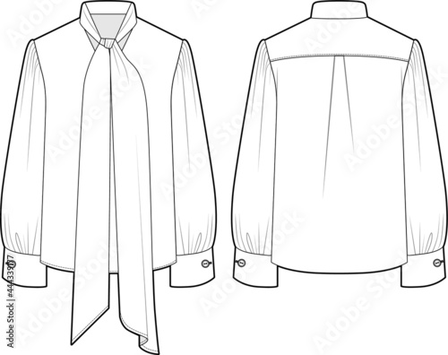 Blouse female. Fashion vector sketch