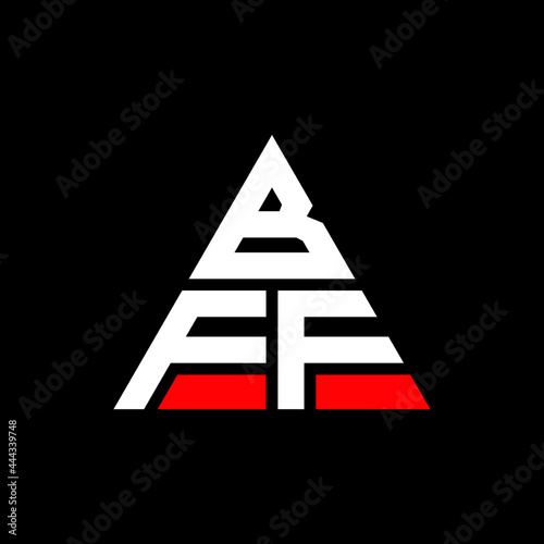 BFF triangle letter logo design with triangle shape. BFF triangle logo design monogram. BFF triangle vector logo template with red color. BFF triangular logo Simple, Elegant, and Luxurious Logo. BFF 