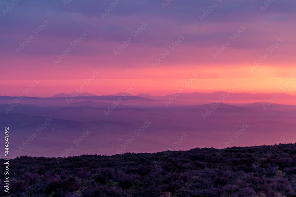 sunset in the mountains