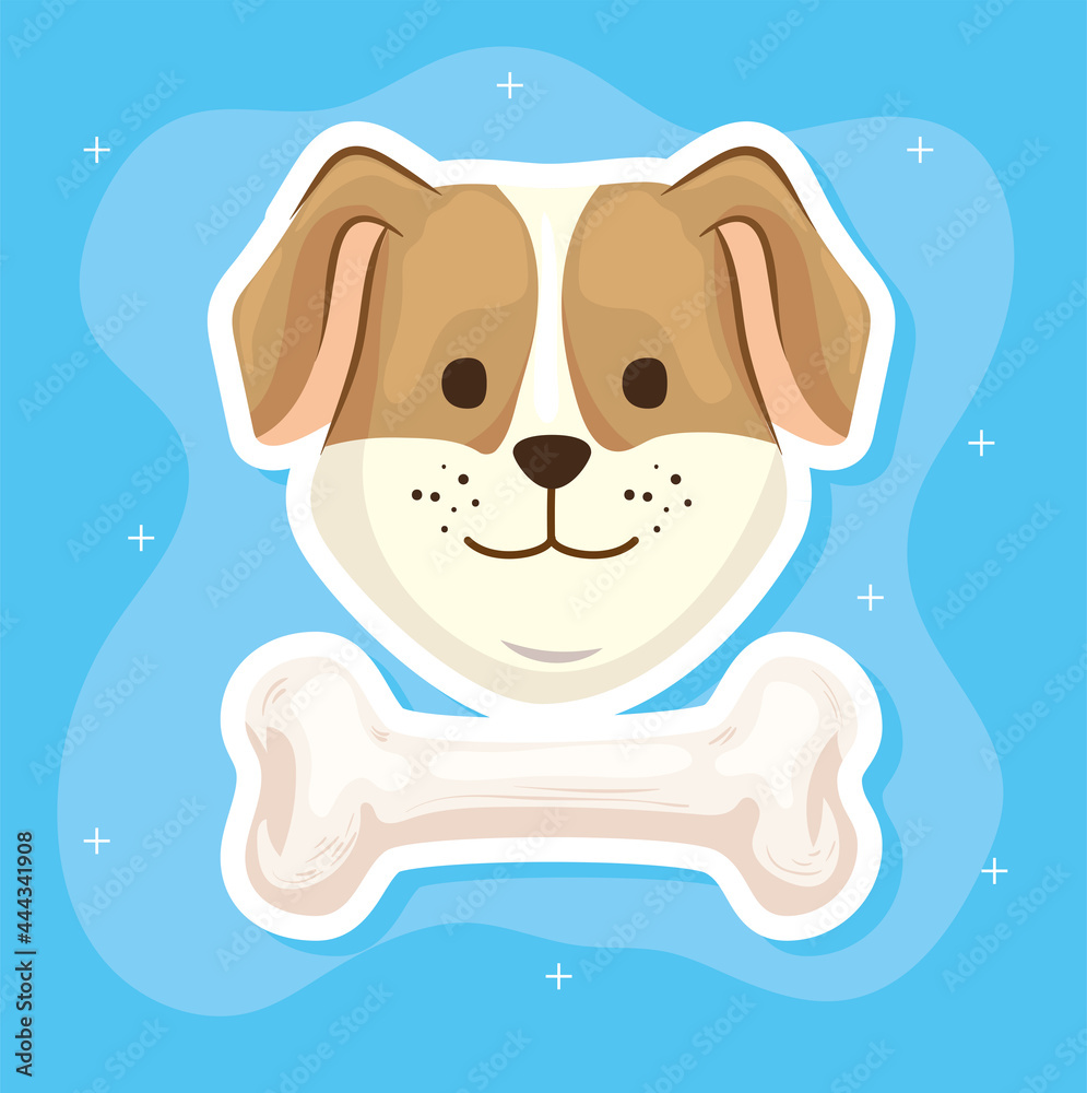 dog head and bone dog head and bone