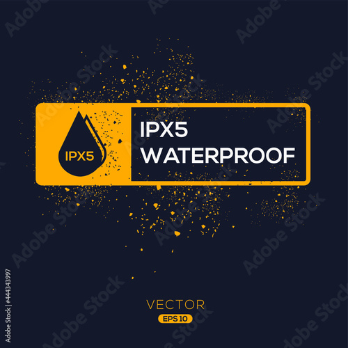 Creative (waterproof IPX5) Icon ,Vector sign.