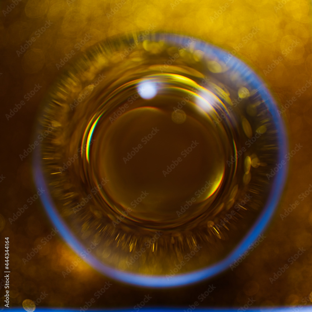 Abstract circular composition in gold and blue Abstract circular composition in gold and blue