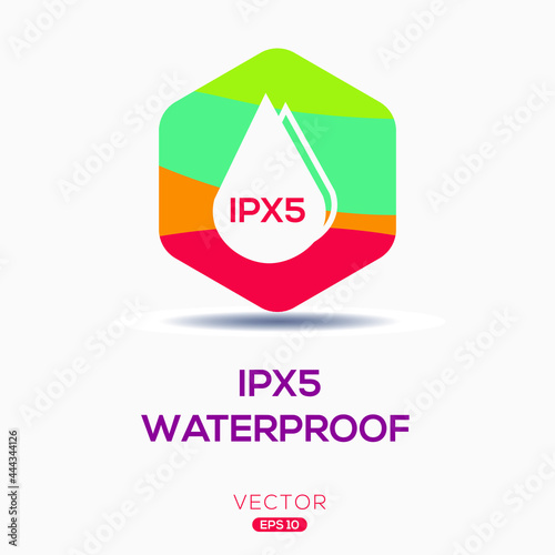 Creative (waterproof IPX5) Icon ,Vector sign. photo