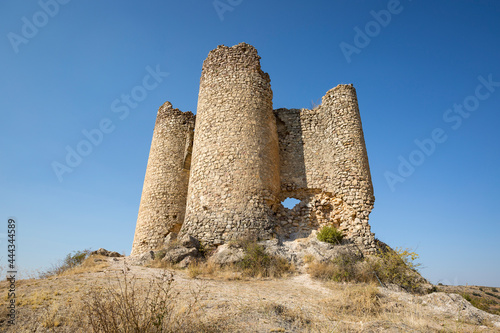 ruins of the medieval castle in Pelegrina village (Siguenza), province of Guadalajara, Castile La Mancha, Spain photo