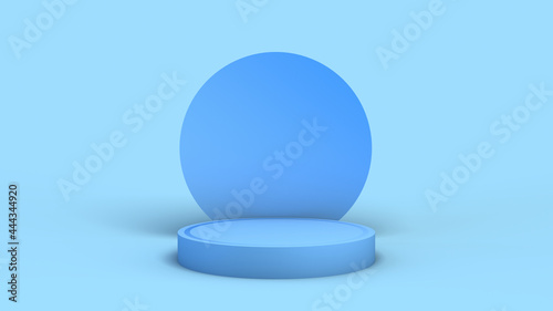 Mockup with geometric shape on abstract background. Empty pedestal for product display. 3D render.