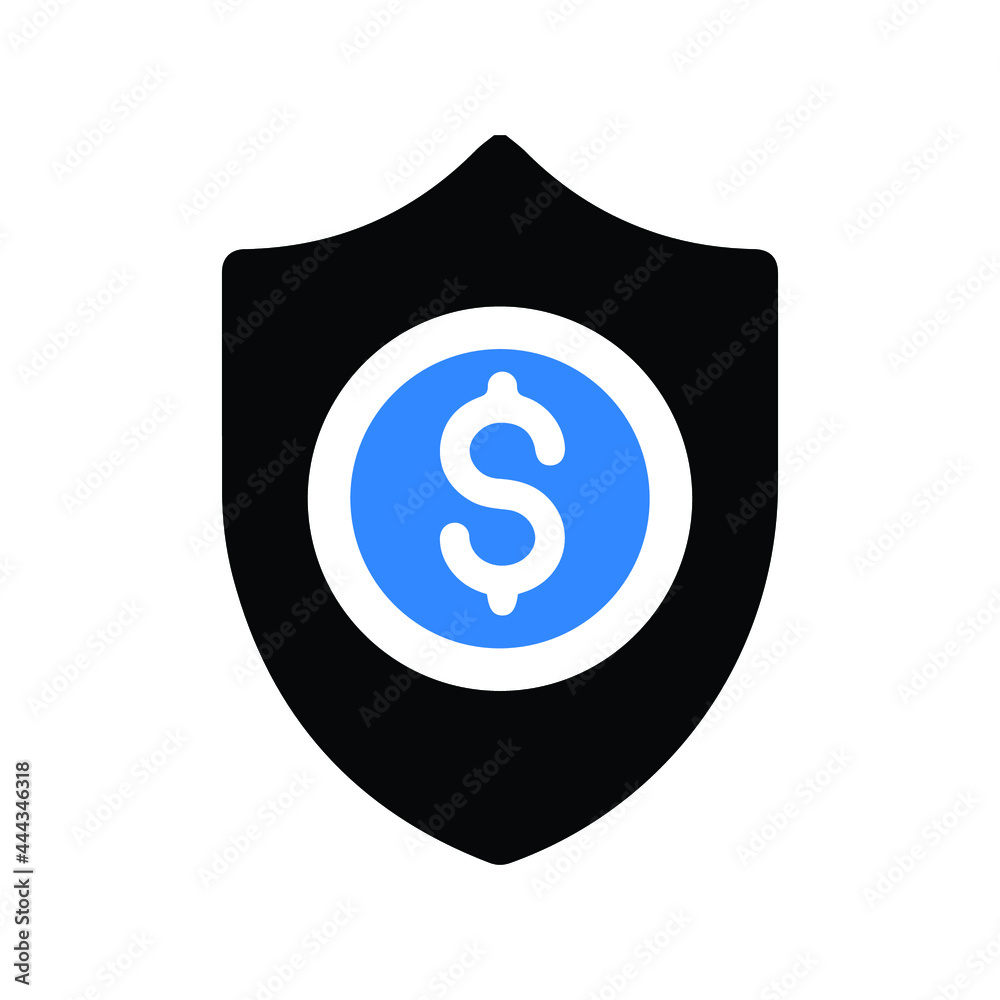 Finance protection profit icon (Black and blue Vector illustration) Finance protection profit icon (Black and blue Vector illustration)