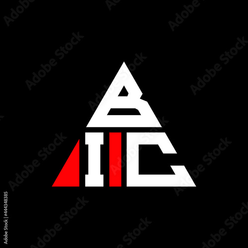 BIC triangle letter logo design with triangle shape. BIC triangle logo design monogram. BIC triangle vector logo template with red color. BIC triangular logo Simple, Elegant, and Luxurious Logo. BIC 
