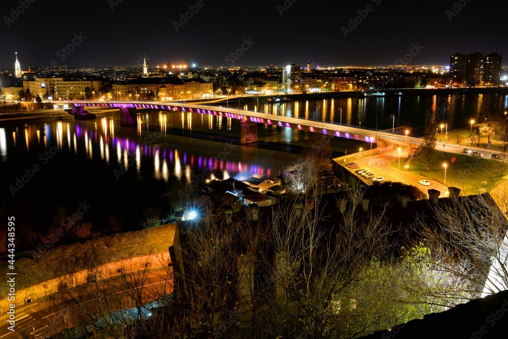 Night landscape of Novi Sad city.