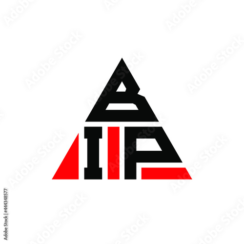 BIP triangle letter logo design with triangle shape. BIP triangle logo design monogram. BIP triangle vector logo template with red color. BIP triangular logo Simple, Elegant, and Luxurious Logo. BIP 