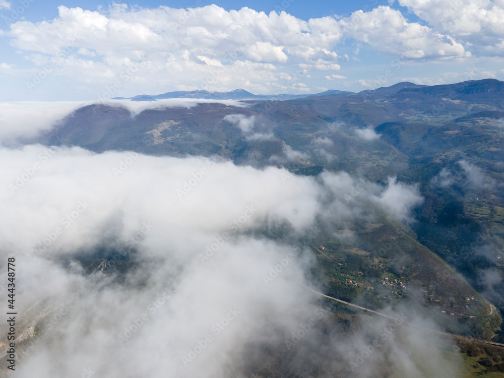 Obraz premium Aerial view of Iskar river Gorge near village of Milanovo, Bulgaria