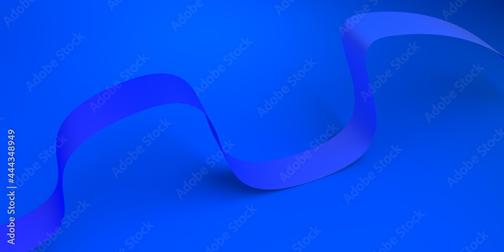 Abstract background. Blue composition with folded ribbon. 3d illustration. Banner. Abstract background. Blue composition with folded ribbon. 3d illustration. Banner.
