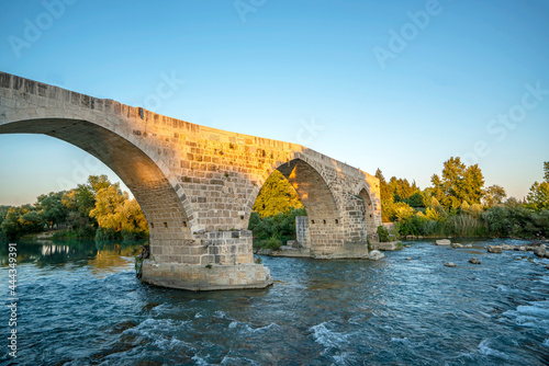 The Eurymedon Bridge was a late Roman bridge over the river Eurymedon (modern Köprüçay), near Aspendos, in Pamphylia in southern Anatolia. photo