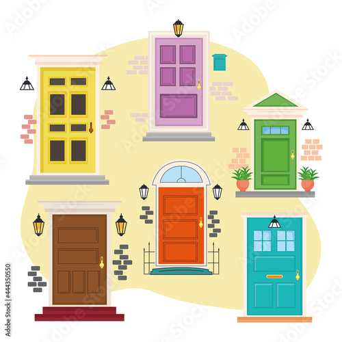 six front doors