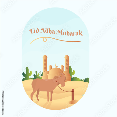 al-azha qurban bayraminiz sacrifice muslim culture celebration illustration islamic shape design