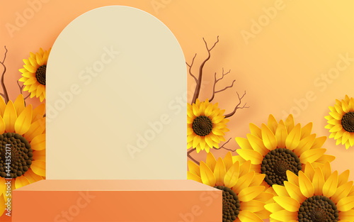 3d podium background products with geometric forms
autumn holiday seasonal background with colorful autumn leaves, mushrooms, owls, golden pods, squirrels, and elements paper cut craft style on color 