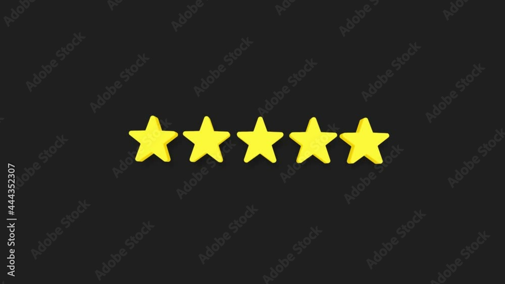 Five stars customer product rating review flat icon for apps and ...