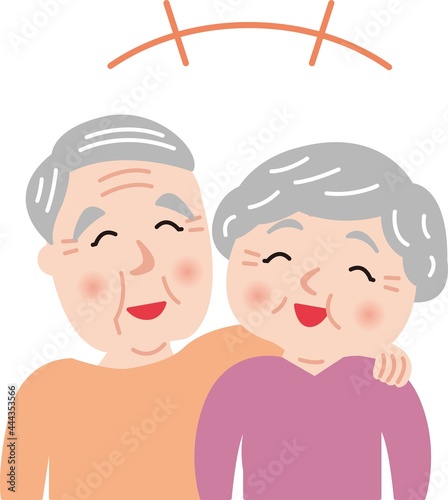 シニア夫婦、和気藹々