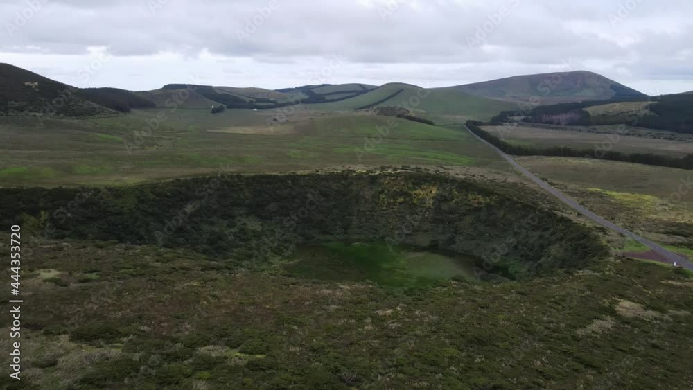 The aerial view of Flores Island in the Azores The aerial view of Flores Island in the Azores