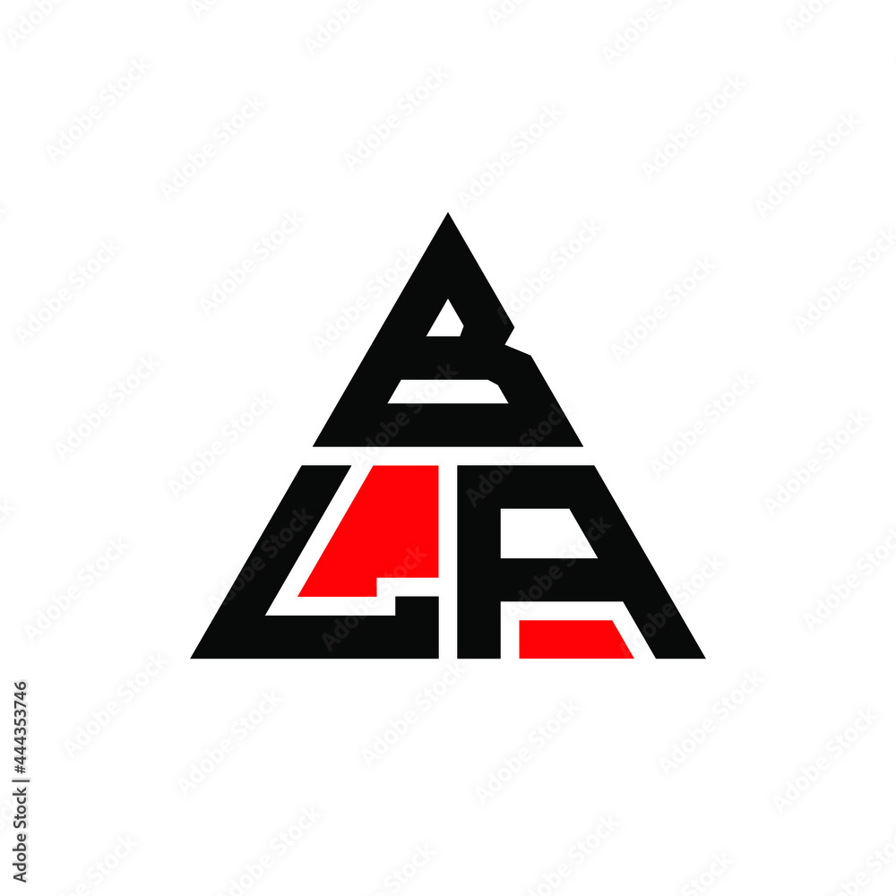 BLA triangle letter logo design with triangle shape. BLA triangle logo design monogram. BLA triangle vector logo template with red color. BLA triangular logo Simple, Elegant, and Luxurious Logo. BLA 