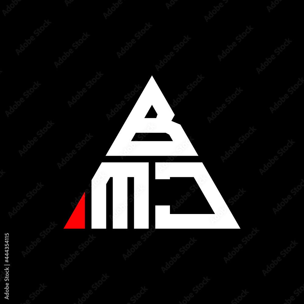 BMJ Triangle Letter Logo Design With Triangle Shape BMJ Triangle Logo 