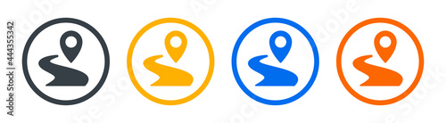 Gps, route, destination icon vector illustration