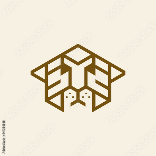 Home Lion Outline Logo Design