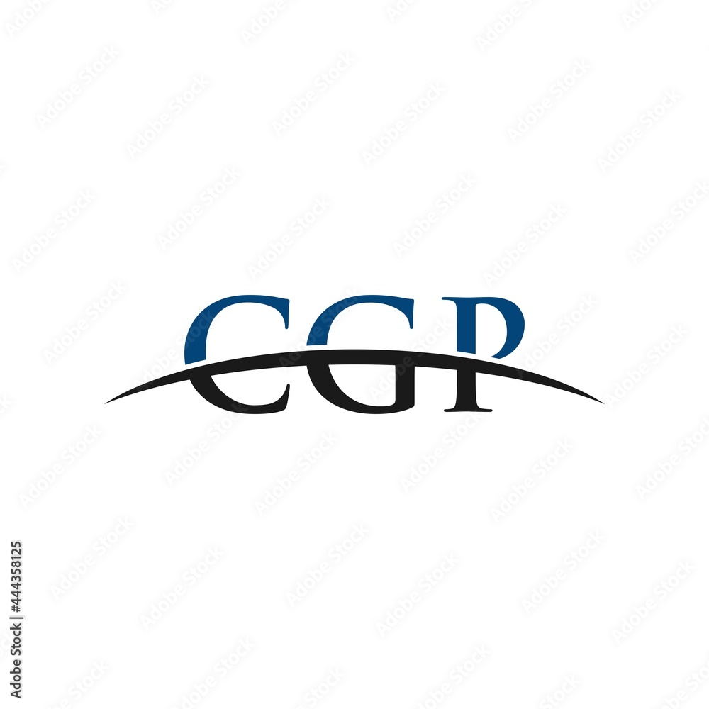 CGP initial overlapping movement swoosh horizon, logo design inspiration company business